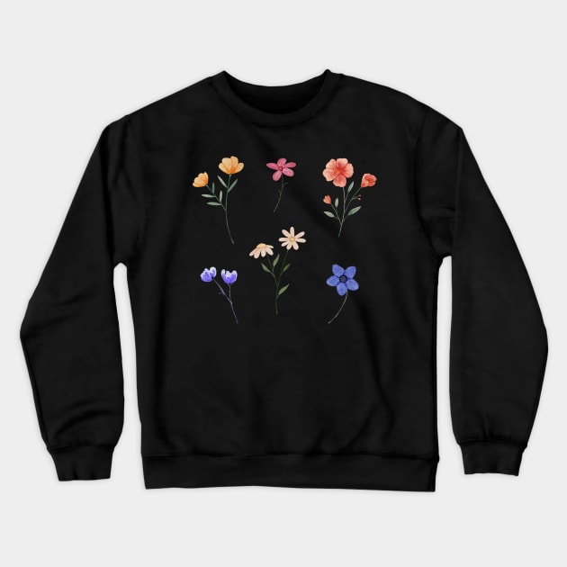 WATERCOLOR FLOWER GARDEN PACK Crewneck Sweatshirt by Switch-Case